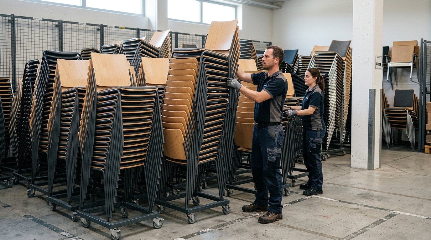 Redaktionelles Titelbild zum Beitrag: Stapel-Logistik in beengten Lagerräumen: Vertikale Kapazitätsmaximierung und Statik